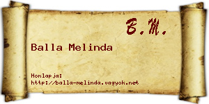 Balla Melinda névjegykártya